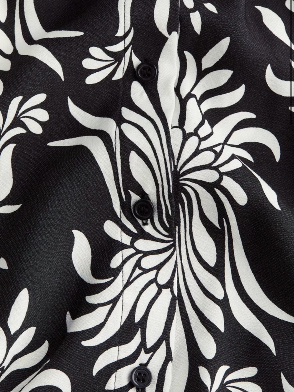H&M Black and White Long-Sleeve Printed Midi Dress - Picture 3 of 9